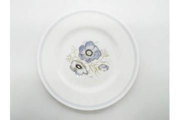 イギリス　WEDGWOOD(ウェッジウッド)　Susie Cooper(スージー・クーパー)　GLEN MIST(グレンミスト)　繊細に描写された花のデザインが印象的なプレート4枚セット(花、フラワー、中皿、磁器、洋食器、ボーンチャイナ、英国)(R-079008)