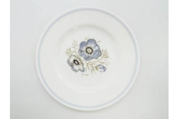 イギリス　WEDGWOOD(ウェッジウッド)　Susie Cooper(スージー・クーパー)　GLEN MIST(グレンミスト)　繊細に描写された花のデザインが印象的なプレート4枚セット(花、フラワー、中皿、磁器、洋食器、ボーンチャイナ、英国)(R-079008)