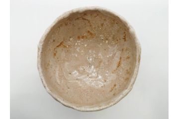 大正期　加藤春二　好五宝茶碗　約13cm　4.1寸　素朴で優しい味わいを感じる抹茶碗(葵窯、円能斎書付き、家元花押、瀬戸、茶道具、茶陶、和食器、共布、共箱付き、四寸一分)(R-079012)