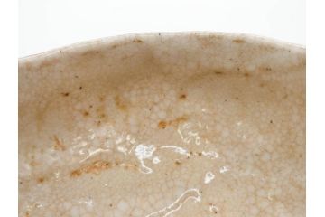 大正期　加藤春二　好五宝茶碗　約13cm　4.1寸　素朴で優しい味わいを感じる抹茶碗(葵窯、円能斎書付き、家元花押、瀬戸、茶道具、茶陶、和食器、共布、共箱付き、四寸一分)(R-079012)