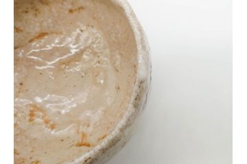 大正期　加藤春二　好五宝茶碗　約13cm　4.1寸　素朴で優しい味わいを感じる抹茶碗(葵窯、円能斎書付き、家元花押、瀬戸、茶道具、茶陶、和食器、共布、共箱付き、四寸一分)(R-079012)