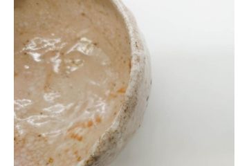 大正期　加藤春二　好五宝茶碗　約13cm　4.1寸　素朴で優しい味わいを感じる抹茶碗(葵窯、円能斎書付き、家元花押、瀬戸、茶道具、茶陶、和食器、共布、共箱付き、四寸一分)(R-079012)