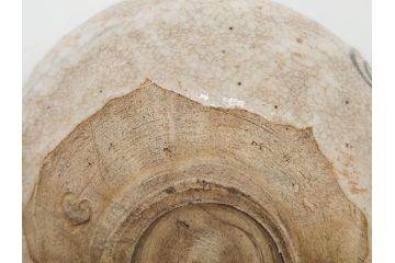 大正期　加藤春二　好五宝茶碗　約13cm　4.1寸　素朴で優しい味わいを感じる抹茶碗(葵窯、円能斎書付き、家元花押、瀬戸、茶道具、茶陶、和食器、共布、共箱付き、四寸一分)(R-079012)