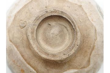 大正期　加藤春二　好五宝茶碗　約13cm　4.1寸　素朴で優しい味わいを感じる抹茶碗(葵窯、円能斎書付き、家元花押、瀬戸、茶道具、茶陶、和食器、共布、共箱付き、四寸一分)(R-079012)