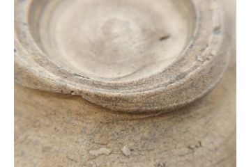 大正期　加藤春二　好五宝茶碗　約13cm　4.1寸　素朴で優しい味わいを感じる抹茶碗(葵窯、円能斎書付き、家元花押、瀬戸、茶道具、茶陶、和食器、共布、共箱付き、四寸一分)(R-079012)