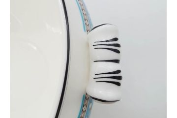 イギリス　WEDGWOOD(ウェッジウッド)　FLORENTINE TURQUOISE(フロレンティーン ターコイズ)　クラシックなデザインの気品あふれるチュリーン(グロテスク文様、フルーツ、果物、チューリン、スープボウル、ふかひれ皿、ポット、蓋付き、洋食器、英国)(R-079013)