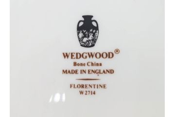イギリス　WEDGWOOD(ウェッジウッド)　FLORENTINE TURQUOISE(フロレンティーン ターコイズ)　クラシックなデザインの気品あふれるチュリーン(グロテスク文様、フルーツ、果物、チューリン、スープボウル、ふかひれ皿、ポット、蓋付き、洋食器、英国)(R-079013)