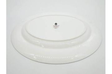 イギリス　WEDGWOOD(ウェッジウッド)　FLORENTINE TURQUOISE(フロレンティーン ターコイズ)　重厚感のあるデザインが魅力のオーバルプレート・サンドイッチトレー2枚セット(グロテスク文様、フルーツ、果物、お盆、トレイ、皿、スクエアプレート、洋食器、英国)(R-079014)