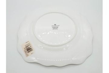 イギリス　WEDGWOOD(ウェッジウッド)　FLORENTINE TURQUOISE(フロレンティーン ターコイズ)　フォーマルで食卓が華やぐスーププレート2枚&スクエアプレート1枚セット(グロテスク文様、フルーツ、果物、スープ皿、変形皿、洋食器、英国)(R-079015)