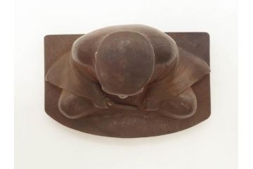 木彫　丹念に彫られ粛然たる佇まいが伝わってくる利休像(古美術、坐像、木製、彫刻、茶人、茶道具、置物、ディスプレイ、共箱付き、在銘作家物)(R-079018)