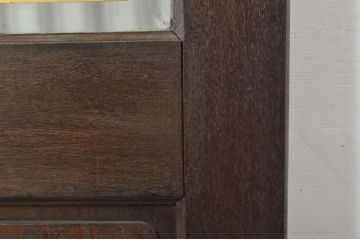 アンティーク建具　総ナラ材　レトロな雰囲気漂う両開きドア1対2セット(ガラス扉、玄関扉)(R-079020)