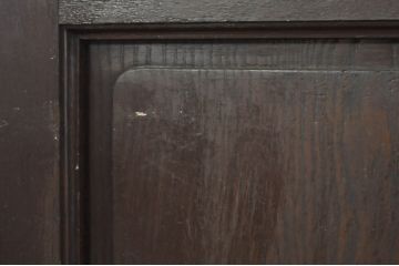 アンティーク建具　総ナラ材　レトロな雰囲気漂う両開きドア1対2セット(ガラス扉、玄関扉)(R-079020)