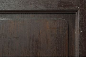 アンティーク建具　総ナラ材　レトロな雰囲気漂う両開きドア1対2セット(ガラス扉、玄関扉)(R-079020)