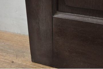 アンティーク建具　総ナラ材　レトロな雰囲気漂う両開きドア1対2セット(ガラス扉、玄関扉)(R-079020)