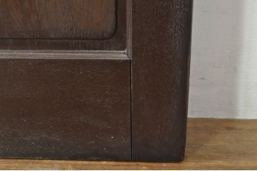 アンティーク建具　総ナラ材　レトロな雰囲気漂う両開きドア1対2セット(ガラス扉、玄関扉)(R-079020)