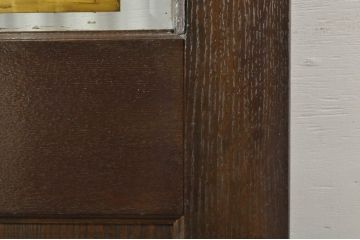 アンティーク建具　総ナラ材　レトロな雰囲気漂う両開きドア1対2セット(ガラス扉、玄関扉)(R-079020)
