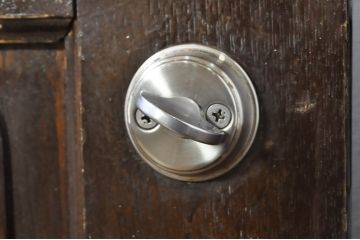 アンティーク建具　総ナラ材　レトロな雰囲気漂う両開きドア1対2セット(ガラス扉、玄関扉)(R-079020)