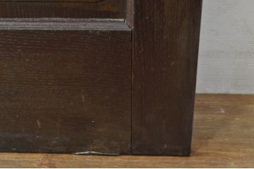 アンティーク建具　総ナラ材　レトロな雰囲気漂う両開きドア1対2セット(ガラス扉、玄関扉)(R-079020)