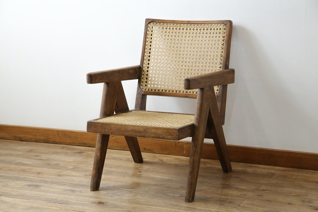 ヴィンテージ家具　gallery WAN(ギャラリーワン)取り扱い　Pierre Jeanneret(ピエール ジャンヌレ)　チーク材　オリジナル レター入り　P.U./C.H./L.I.b-78　イージーチェア　(R-079022)