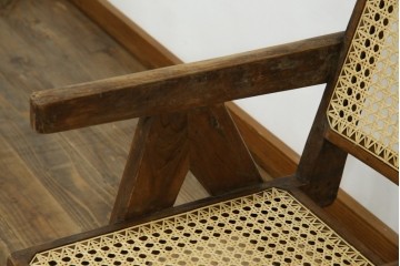 ヴィンテージ家具　gallery WAN(ギャラリーワン)取り扱い　Pierre Jeanneret(ピエール ジャンヌレ)　チーク材　オリジナル レター入り　P.U./C.H./L.I.b-78　イージーチェア　(R-079022)