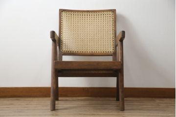 ビンテージ　gallery WAN(ギャラリーワン)取り扱い　Pierre Jeanneret(ピエール ジャンヌレ)　チーク材　オリジナル レター入り　P.U./C.H./L.I.b-78　イージーチェア(アームチェア、ラウンジチェア、椅子、イス)(R-079022)