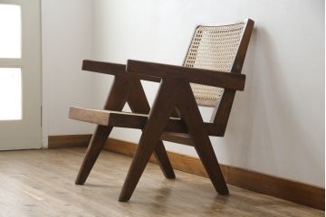 ビンテージ　gallery WAN(ギャラリーワン)取り扱い　Pierre Jeanneret(ピエール ジャンヌレ)　チーク材　オリジナル レター入り　P.U./C.H./L.I.b-78　イージーチェア(アームチェア、ラウンジチェア、椅子、イス)(R-079022)
