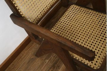 ビンテージ　gallery WAN(ギャラリーワン)取り扱い　Pierre Jeanneret(ピエール ジャンヌレ)　チーク材　オリジナル レター入り　P.U./C.H./L.I.b-78　イージーチェア(アームチェア、ラウンジチェア、椅子、イス)(R-079022)