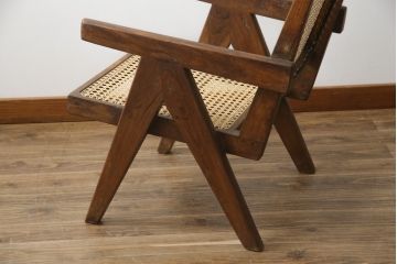 ビンテージ　gallery WAN(ギャラリーワン)取り扱い　Pierre Jeanneret(ピエール ジャンヌレ)　チーク材　オリジナル レター入り　P.U./C.H./L.I.b-78　イージーチェア(アームチェア、ラウンジチェア、椅子、イス)(R-079022)