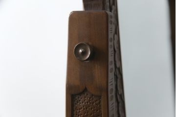 中古　美品　軽井沢彫り　満開の桜の彫刻をあしらった優美なドレッシングチェスト(ドレッサー、鏡台、引き出し、化粧台、サイドチェスト)(R-079024)