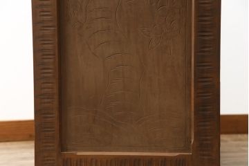 中古　美品　軽井沢彫り　満開の桜の彫刻をあしらった優美なドレッシングチェスト(ドレッサー、鏡台、引き出し、化粧台、サイドチェスト)(R-079024)