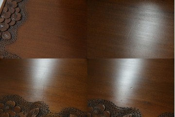 中古　美品　軽井沢彫り　満開の桜の彫刻をあしらった優美なドレッシングチェスト　(R-079024)