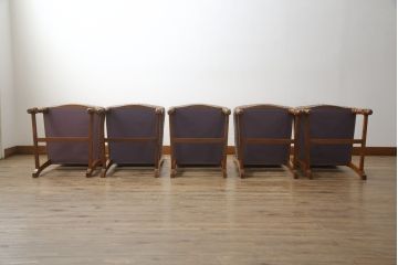 中古　美品　横浜クラシック家具　ダニエル(daniel)　ミッシェル(Michel)サイドチェア　挽き物脚がクラシカルな雰囲気を演出してくれるダイニングチェア5脚セット(椅子、イス、アームレスチェア、バラ売り可能)(R-079030)