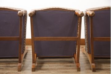 中古　美品　横浜クラシック家具　ダニエル(daniel)　ミッシェル(Michel)サイドチェア　挽き物脚がクラシカルな雰囲気を演出してくれるダイニングチェア5脚セット(椅子、イス、アームレスチェア、バラ売り可能)(R-079030)