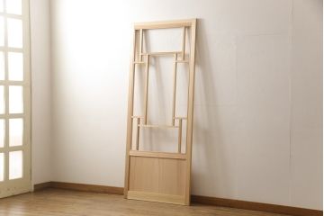 ラフジュ工房オリジナル　杉材　大正ロマン　こだわりの空間づくりにおすすめなガラス戸1枚(色ガラスもお入れできます)(引き戸、建具)(R-079039)