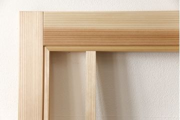 ラフジュ工房オリジナル　杉材　大正ロマン　こだわりの空間づくりにおすすめなガラス戸1枚(色ガラスもお入れできます)(引き戸、建具)(R-079039)