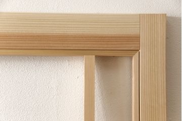 ラフジュ工房オリジナル　杉材　大正ロマン　こだわりの空間づくりにおすすめなガラス戸1枚(色ガラスもお入れできます)(引き戸、建具)(R-079039)