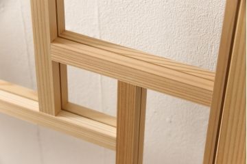 ラフジュ工房オリジナル　杉材　大正ロマン　こだわりの空間づくりにおすすめなガラス戸1枚(色ガラスもお入れできます)(引き戸、建具)(R-079039)