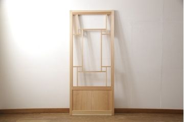ラフジュ工房オリジナル　杉材　大正ロマン　こだわりの空間づくりにおすすめなガラス戸1枚(色ガラスもお入れできます)(引き戸、建具)(R-079039)