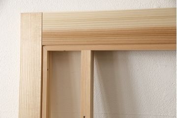 ラフジュ工房オリジナル　杉材　大正ロマン　こだわりの空間づくりにおすすめなガラス戸1枚(色ガラスもお入れできます)(引き戸、建具)(R-079039)