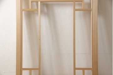 ラフジュ工房オリジナル　杉材　大正ロマン　こだわりの空間づくりにおすすめなガラス戸1枚(色ガラスもお入れできます)(引き戸、建具)(R-079039)