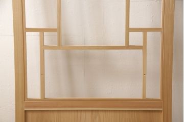 ラフジュ工房オリジナル　杉材　大正ロマン　こだわりの空間づくりにおすすめなガラス戸1枚(色ガラスもお入れできます)(引き戸、建具)(R-079039)