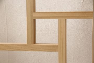 ラフジュ工房オリジナル　杉材　大正ロマン　こだわりの空間づくりにおすすめなガラス戸1枚(色ガラスもお入れできます)(引き戸、建具)(R-079039)