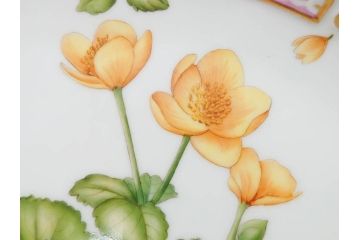デンマーク　ROYAL COPENHAGEN(ロイヤルコペンハーゲン)　フローラダニカ　20/3566　細部まで繊細に描かれた花が上品なプレート(金彩、フラワー、ディッシュ、大皿、洋食器、北欧)(R-079041)　