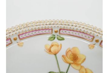 デンマーク　ROYAL COPENHAGEN(ロイヤルコペンハーゲン)　フローラダニカ　20/3566　細部まで繊細に描かれた花が上品なプレート(金彩、フラワー、ディッシュ、大皿、洋食器、北欧)(R-079041)　
