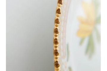 デンマーク　ROYAL COPENHAGEN(ロイヤルコペンハーゲン)　フローラダニカ　615　黄色い花が印象的で優雅なプレート(金彩、フラワー、ディッシュ、小皿、銘々皿、洋食器、北欧)(R-079043)