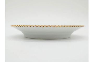 デンマーク　ROYAL COPENHAGEN(ロイヤルコペンハーゲン)　フローラダニカ　615　黄色い花が印象的で優雅なプレート(金彩、フラワー、ディッシュ、小皿、銘々皿、洋食器、北欧)(R-079043)