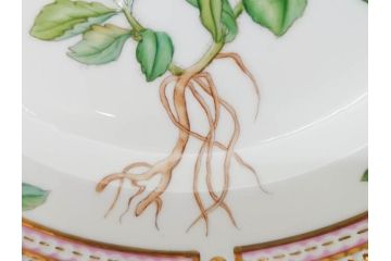 デンマーク　ROYAL COPENHAGEN(ロイヤルコペンハーゲン)　フローラダニカ　621　丹念に描かれた花のデザインが見事なプレート(フラワー、金彩、中皿、ディッシュ、ケーキプレート、洋食器、北欧)(R-079044)　