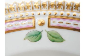デンマーク　ROYAL COPENHAGEN(ロイヤルコペンハーゲン)　フローラダニカ　621　丹念に描かれた花のデザインが見事なプレート(フラワー、金彩、中皿、ディッシュ、ケーキプレート、洋食器、北欧)(R-079044)　