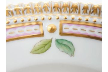 デンマーク　ROYAL COPENHAGEN(ロイヤルコペンハーゲン)　フローラダニカ　621　丹念に描かれた花のデザインが見事なプレート(フラワー、金彩、中皿、ディッシュ、ケーキプレート、洋食器、北欧)(R-079044)　