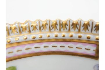 デンマーク　ROYAL COPENHAGEN(ロイヤルコペンハーゲン)　フローラダニカ　621　丹念に描かれた花のデザインが見事なプレート(フラワー、金彩、中皿、ディッシュ、ケーキプレート、洋食器、北欧)(R-079044)　
